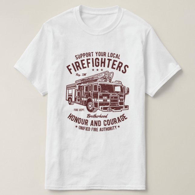 T-shirt de sapeurs-pompiers de soutien (Design devant)