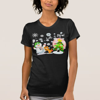 T-shirt de scène de neige de Noël