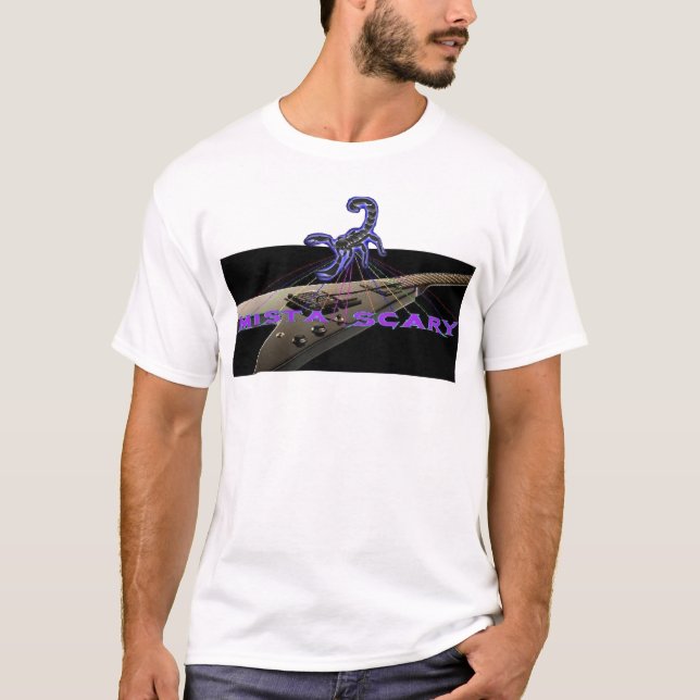 T-shirt de scorpion de bannière de logo de guitare (Devant)