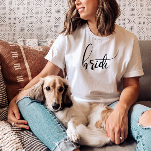 T-shirt de script de mariée - Noms minimalistes mo