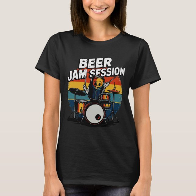 T-shirt de séance de confiture de bière - Fun Bièr (Devant)