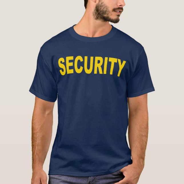 T-shirt de sécurité, 2 côtés bleu marine avec or (Devant)