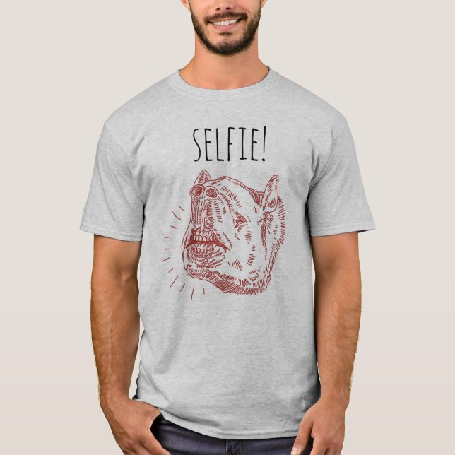 T-shirt de Selfie des hommes : Tapir de sourire (Devant)