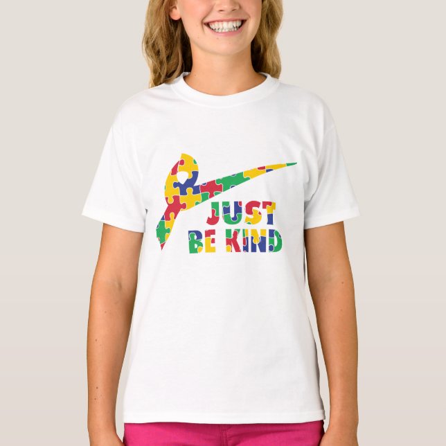T-shirt de sensibilisation à l'autisme Just Be Kin (Devant)