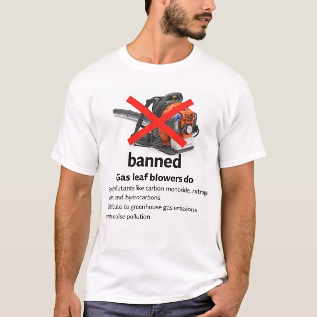 T-Shirt de sensibilisation à l'environnement ("Ban the noise. Stop the fumes. Go electric")