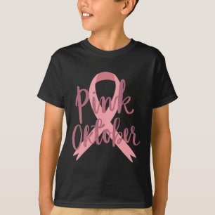 T-shirt de sensibilisation au cancer - En octobre,