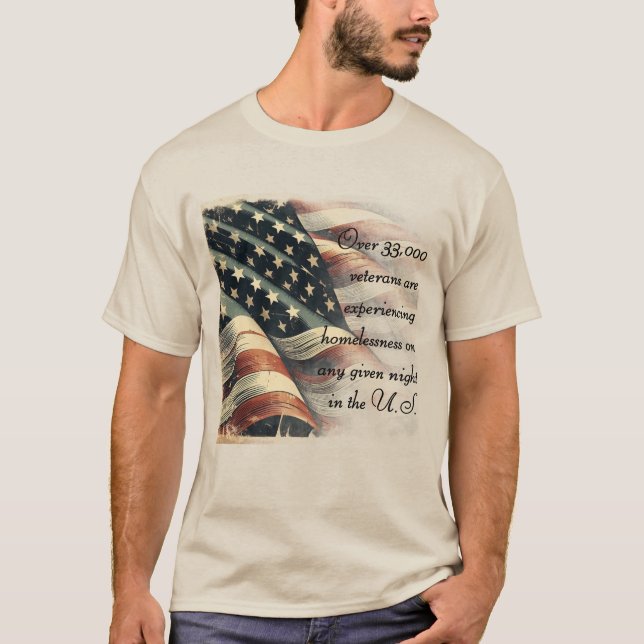 T-Shirt de sensibilisation aux vétérans sans abri (Devant)