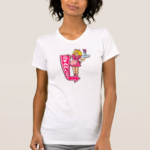 T-shirt de serveuse de wagon-restaurant de