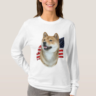 T-shirt de Shiba Inu et de drapeau