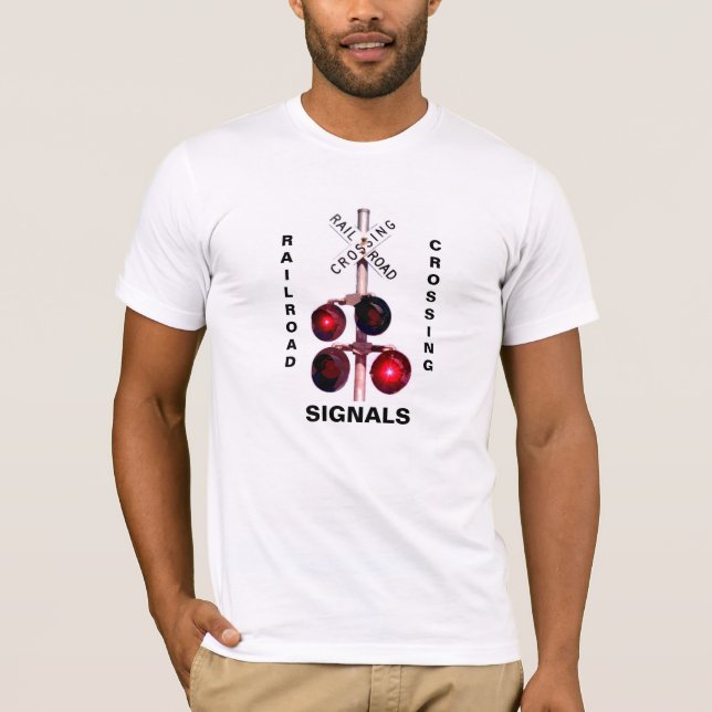 T-shirt de signaux de croisement de chemin de fer (Devant)