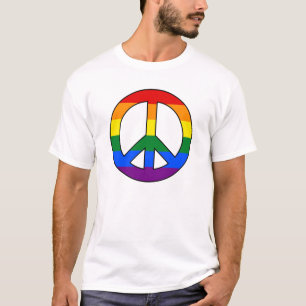T-shirt de signe de paix de drapeau de LGBT