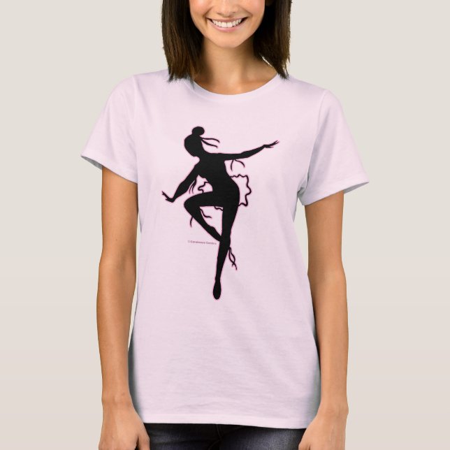 T-shirt de silhouette de ballerine de Prima (Devant)