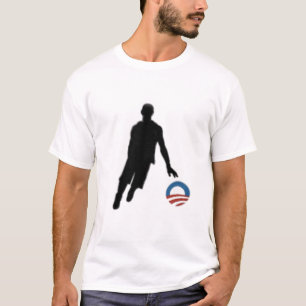 T-shirt de silhouette de basket-ball d'Obama
