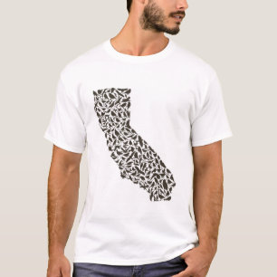 T-shirt de silhouette d'oiseaux de la Californie