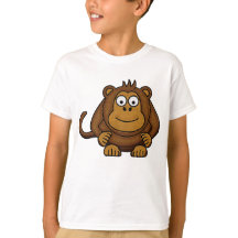 T-shirt de singe de bande dessinée d'enfants