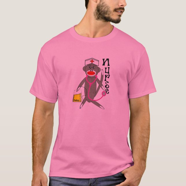 T-shirt de singe de chaussette d'infirmière (Devant)