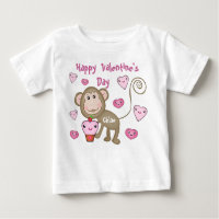T-shirt de singe de la Saint-Valentin du bébé fait