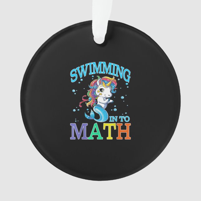 T-Shirt De Sirène Unicorne En Maths (devant)