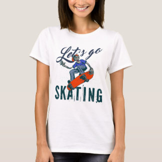 T-Shirt de skateboard à squelette | Street Art de