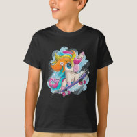 T-shirt de skateboard licorne pour filles et femme