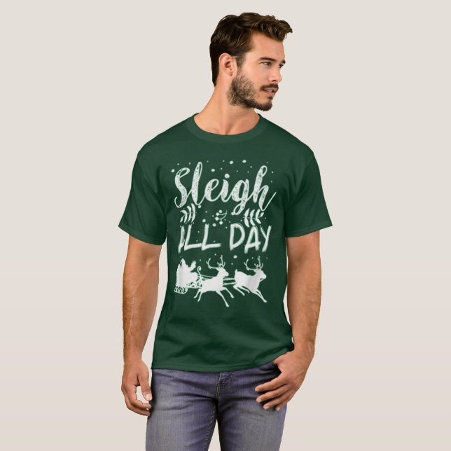 T-shirt De Sleigh amusement du père noël de vacances de (Devant entier)