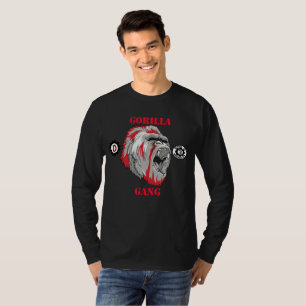 T-shirt de sleve de "bande du gorille des hommes