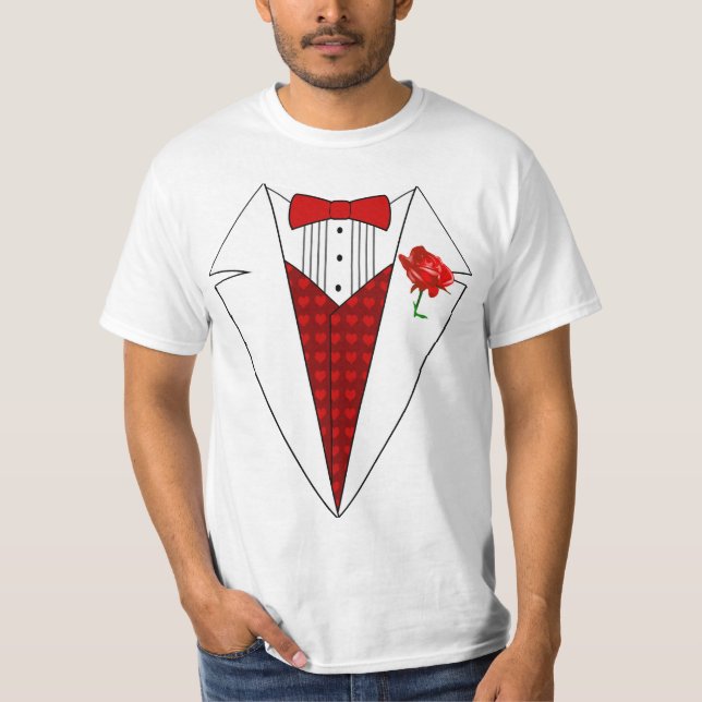 T-shirt de smoking d'amant de Saint-Valentin avec (Devant)