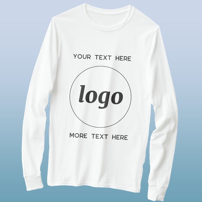 T-Shirt de société avec logo et texte simple (Logo with custom text business promotional or uniform T-shirt)