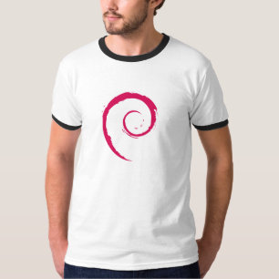 T-shirt de sonnerie de Debian, blanc/noir