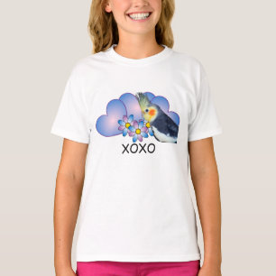 T-shirt de sonnerie de filles avec le Cockatiel de