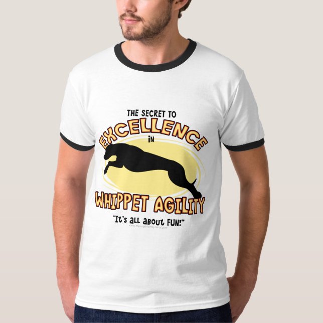 T-shirt de sonnerie de whippet d'agilité (Devant)