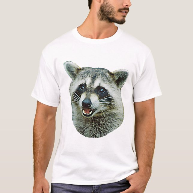 T-shirt de sonnerie d'image de raton laveur (Devant)