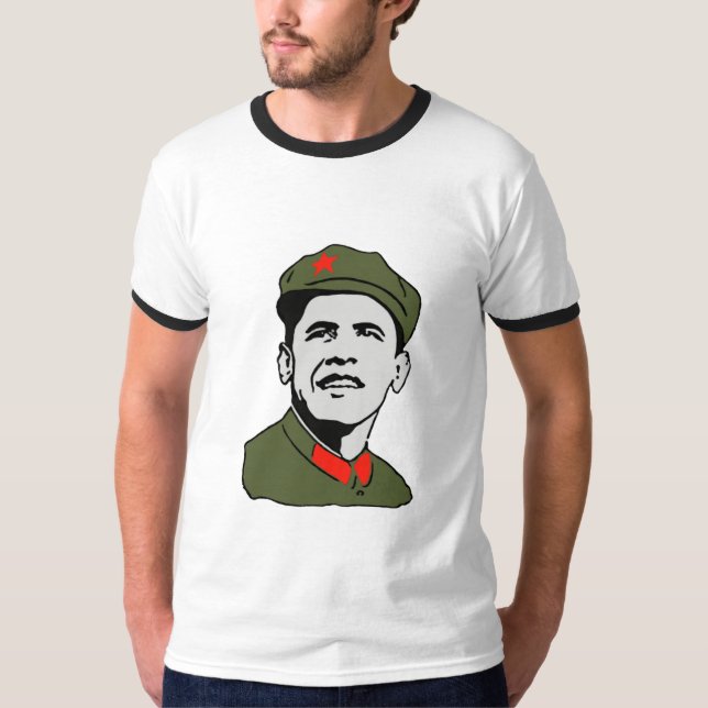 T-shirt de sonnerie d'Obama Mao (Devant)