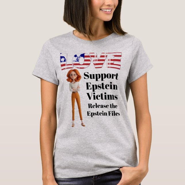 T-shirt de soutien aux victimes Epstein (Devant)