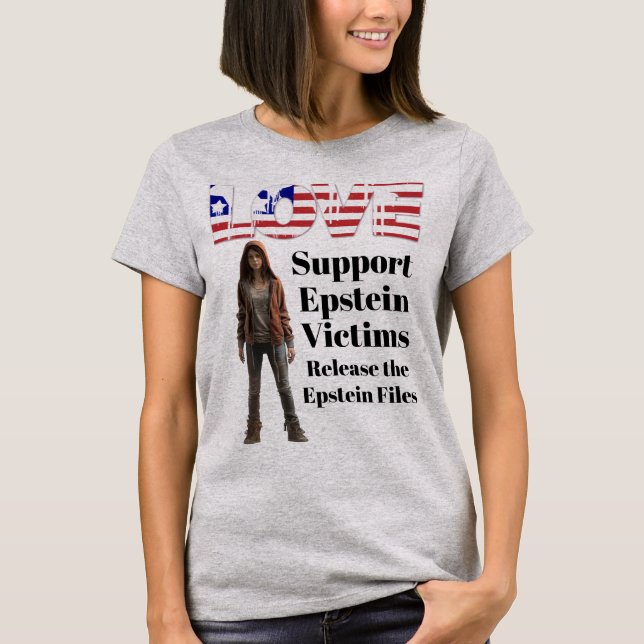 T-shirt de soutien aux victimes Epstein (Devant)
