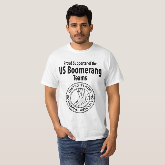 T-shirt de soutien d'équipe de boomerang des USA (Devant entier)