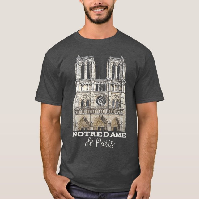 T-shirt de souvenir de cathédrale de Notre-Dame de (Devant)