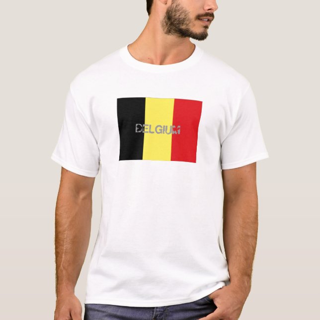 T-shirt de souvenir de drapeau de la Belgique (Devant)