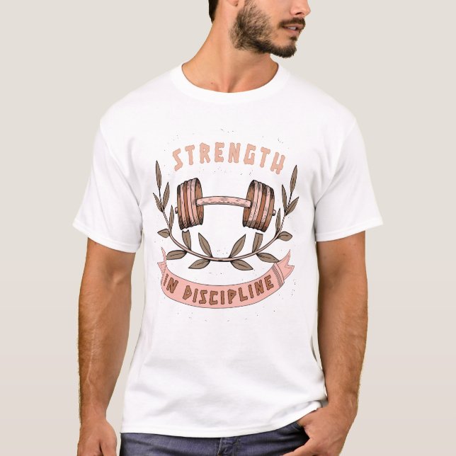 T-shirt de sport de gym Force et Discipline (Devant)