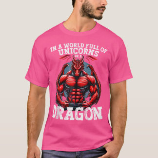 T-shirt de sport drôle de dragon de gym Fitness mu