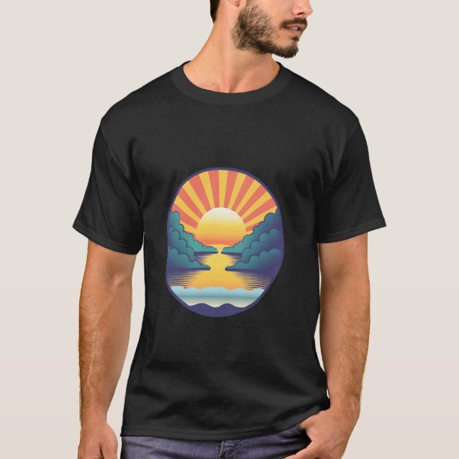 T-shirt de sport oversize - Rivière de coucher de  (Devant)