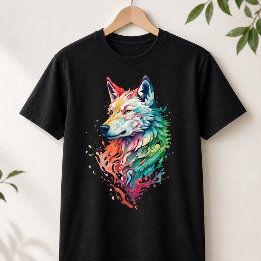 T-shirt de streetwear graphique avec loup, audacie