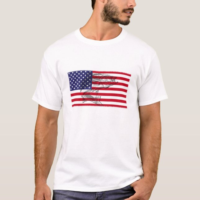 T-shirt de Striper de patriote de Fishmania (Devant)