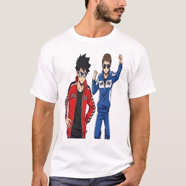 T-Shirt de style anime de course - Vêtements de ru (Devant)