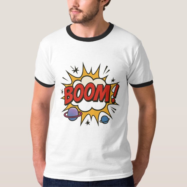 T-Shirt de Style Bande Dessinée – Explosion de Tee (Devant)