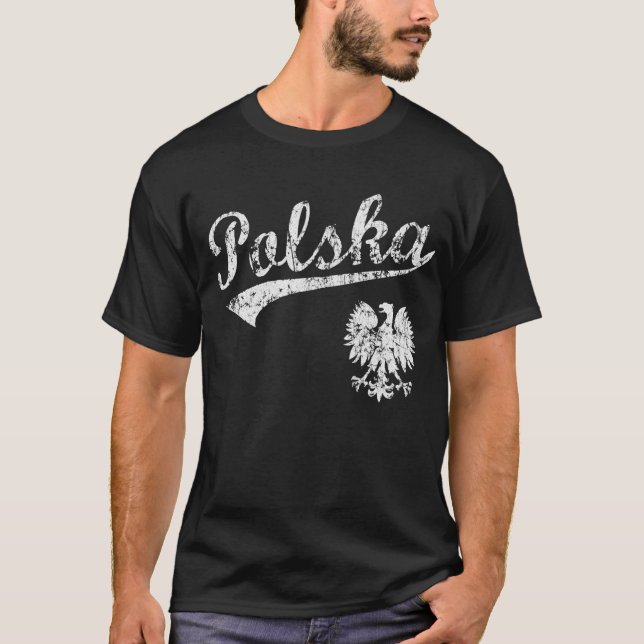 T-shirt de style de base-ball de Polska (Devant)