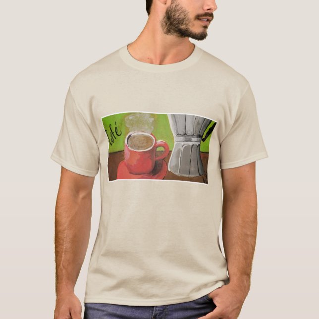 T-shirt de style de café de beaux-arts (Devant)