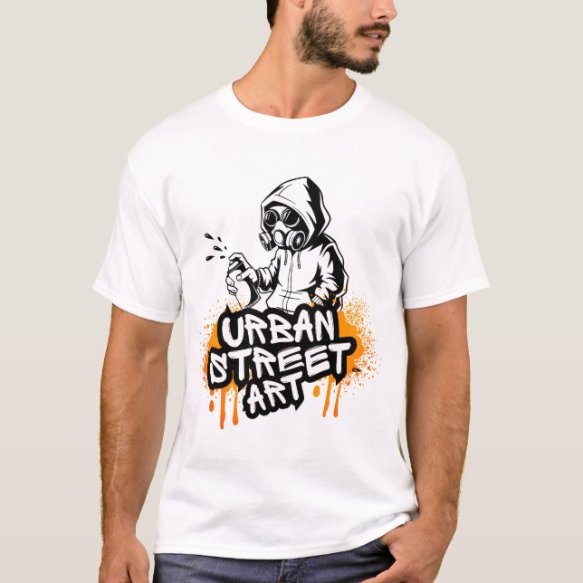 T-shirt de style graffiti d'art de rue urbain gras (Devant)