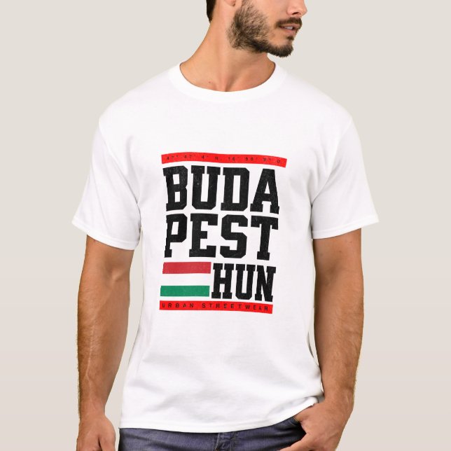 T-shirt de style rétro avec les coordonnées de Bud (Devant)