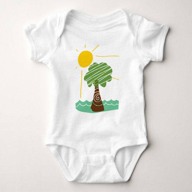 T-shirt de Sun d'été de brise d'île (Devant)